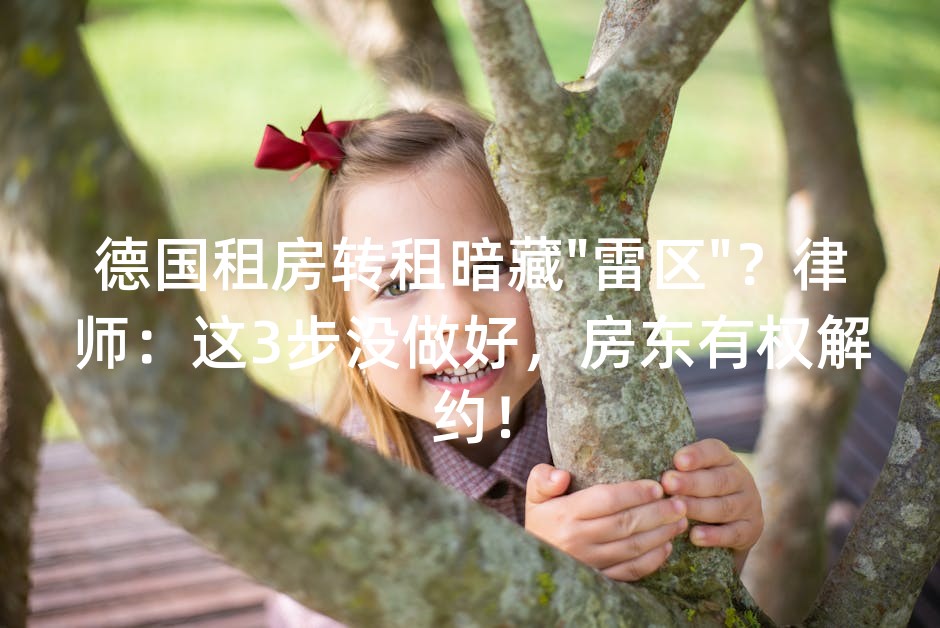 德国租房转租暗藏＂雷区＂？律师：这3步没做好